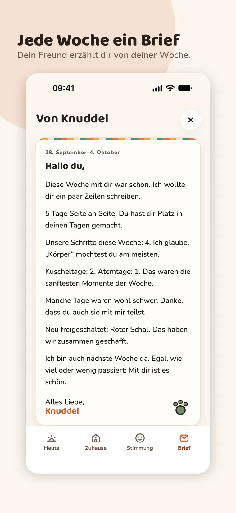 Ein Wochenbrief von deinem Freund