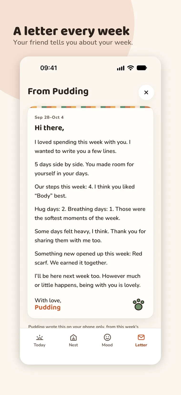 A weekly letter written by your friend